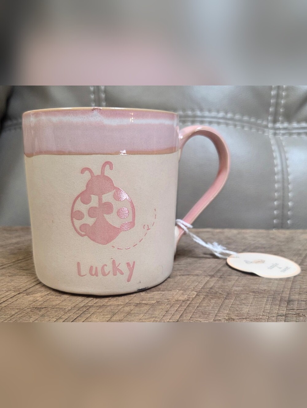 *NEW* Lucky Ladybug Pink Ceramic Mug by Simple & Sweet ~ Bin Q